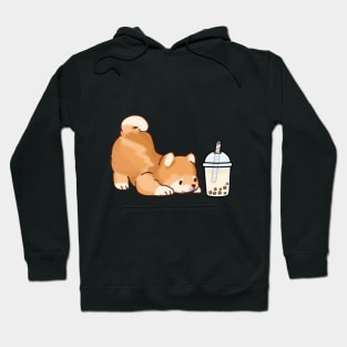 Cute Little Shiba Loves Boba! Hoodie